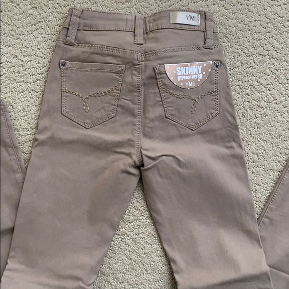 NWT Girls Hyperstretch skinny pants, Tan, 10 - Picture 5 of 5